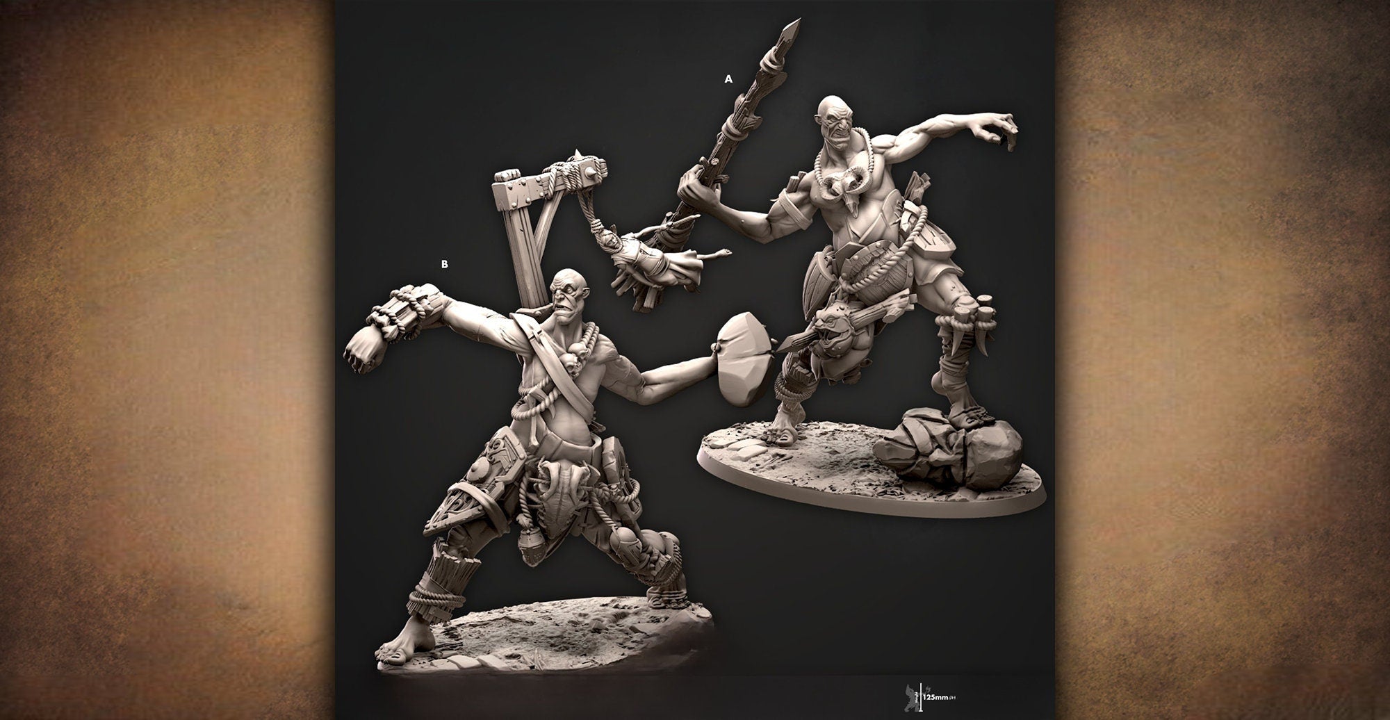 GIANT "Boulder Launcher" | DnD | Wargaming | Dungeons and Dragons | Pathfinder | Tabletop | RPG | 28-32 mm | 8K 3D Druck-Role Playing Miniatures