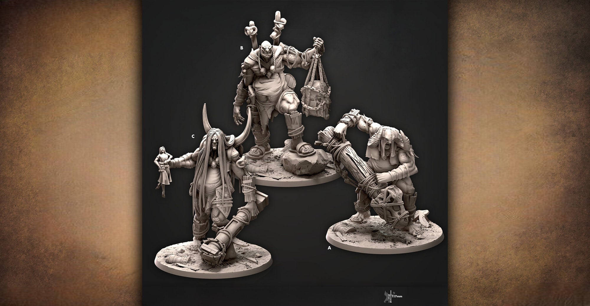 GIANT "Hungry Crushers" | DnD | Wargaming | Dungeons and Dragons | Pathfinder | Tabletop | RPG | 28-32 mm | 8K 3D Druck-Role Playing Miniatures