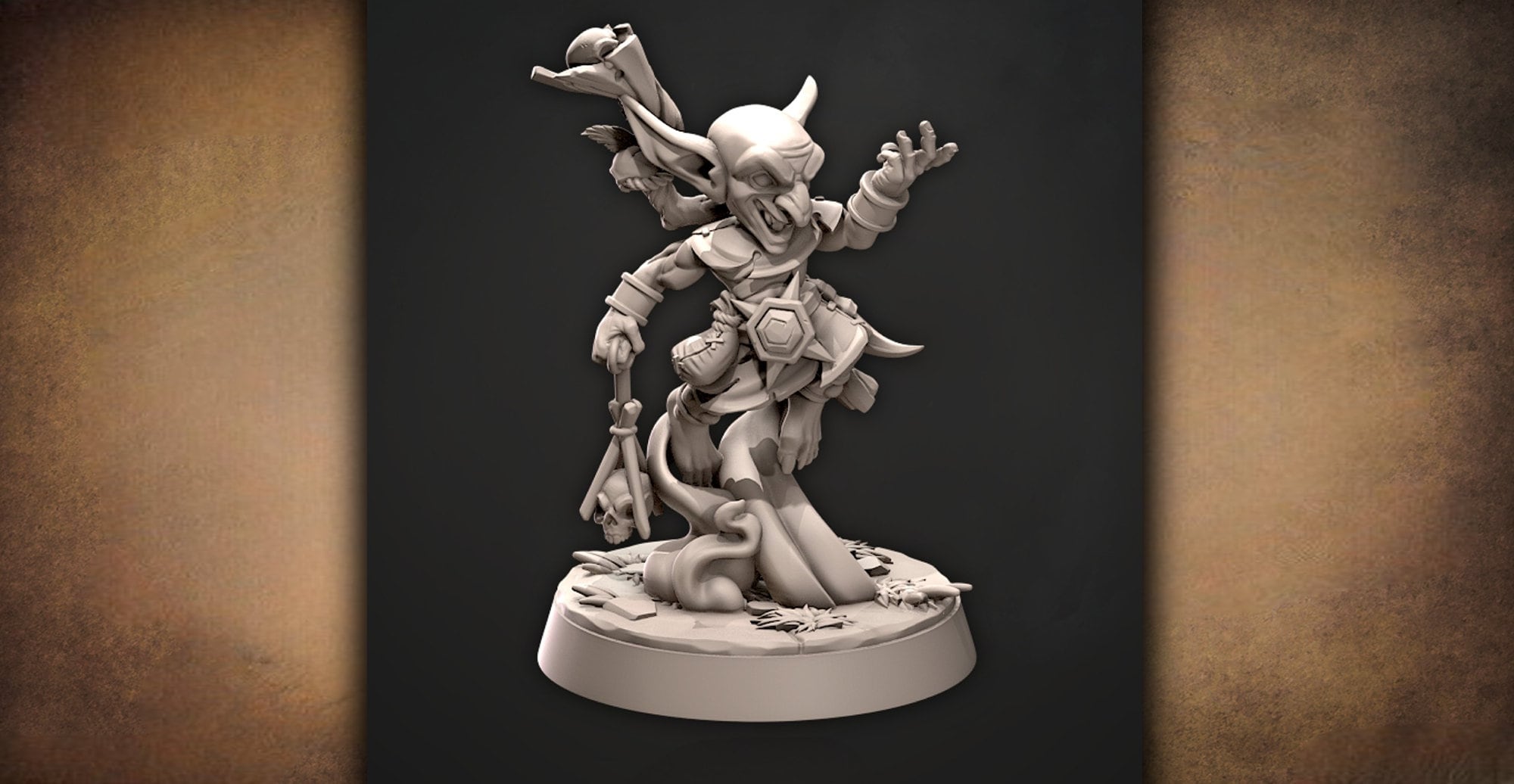 GOBLIN "Warchief Kragger" | Dungeons and Dragons | DnD | Pathfinder | Tabletop | Rpg | Hero Size | 28-32 | TTRPG-Role Playing Miniatures