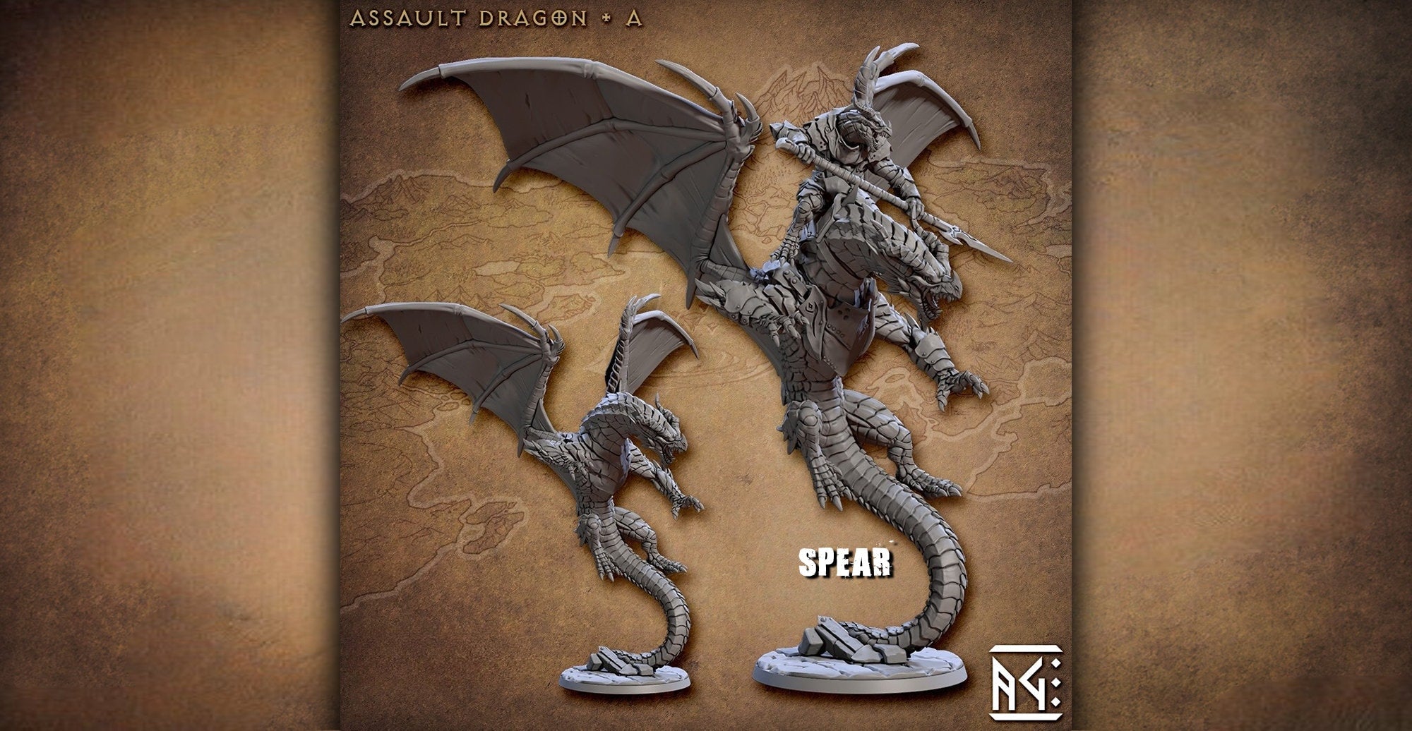 Dragon "Assault Dragon A" (+Rider)-Role Playing Miniatures