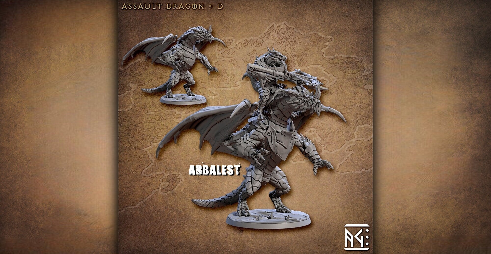 Dragon "Assault Dragon D" (+Rider) | Dungeons and Dragons | DnD | Pathfinder | TTRPG | Wargaming | RPG | Hero Size | 28-32 mm-Role Playing Miniatures