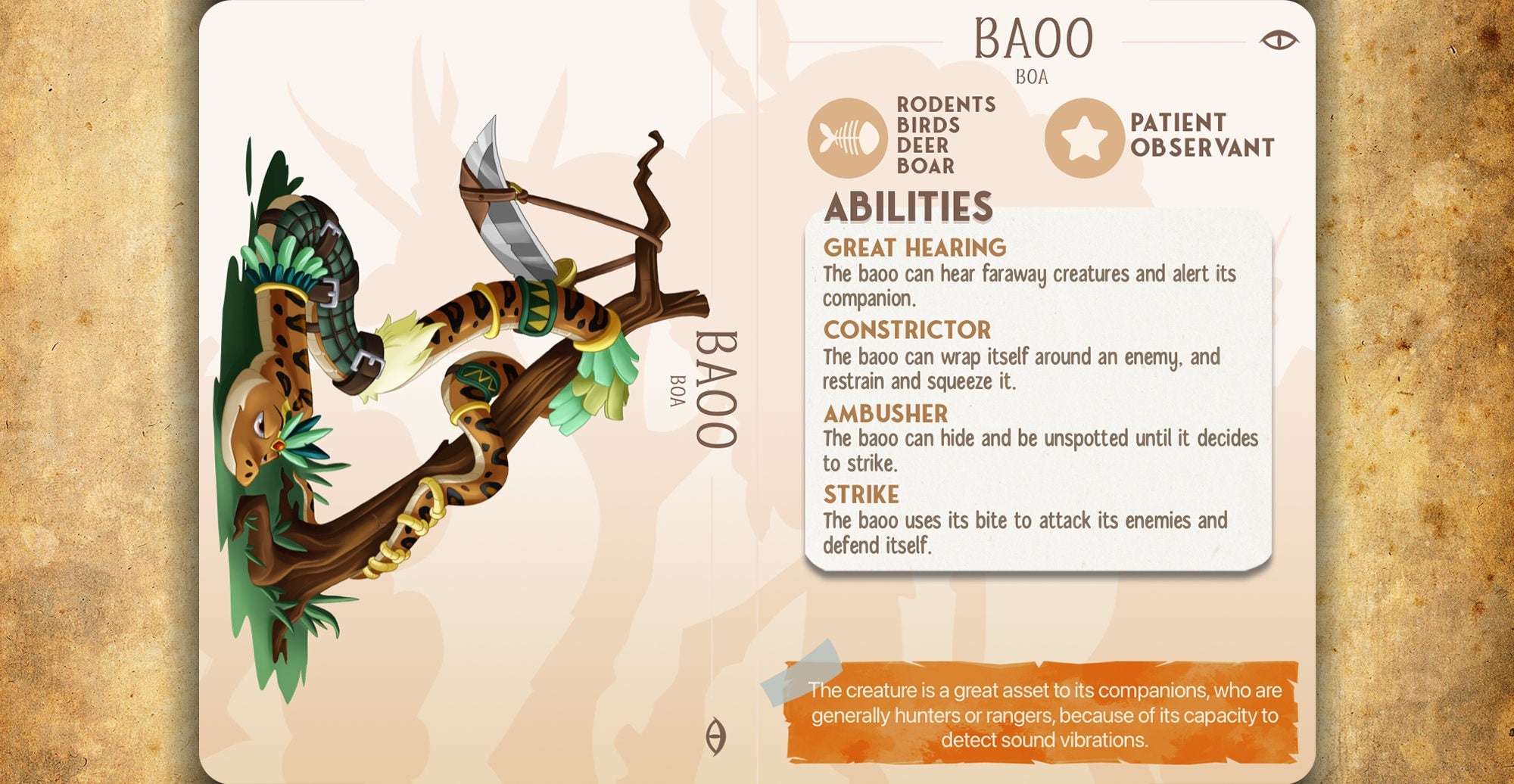 COMPANION "Bao The Boa" | 8K | Dungeons and Dragons | DnD | Pathfinder | Tabletop | ttrpg | Wargaming | Warhammer | 28-32 mm-Role Playing Miniatures