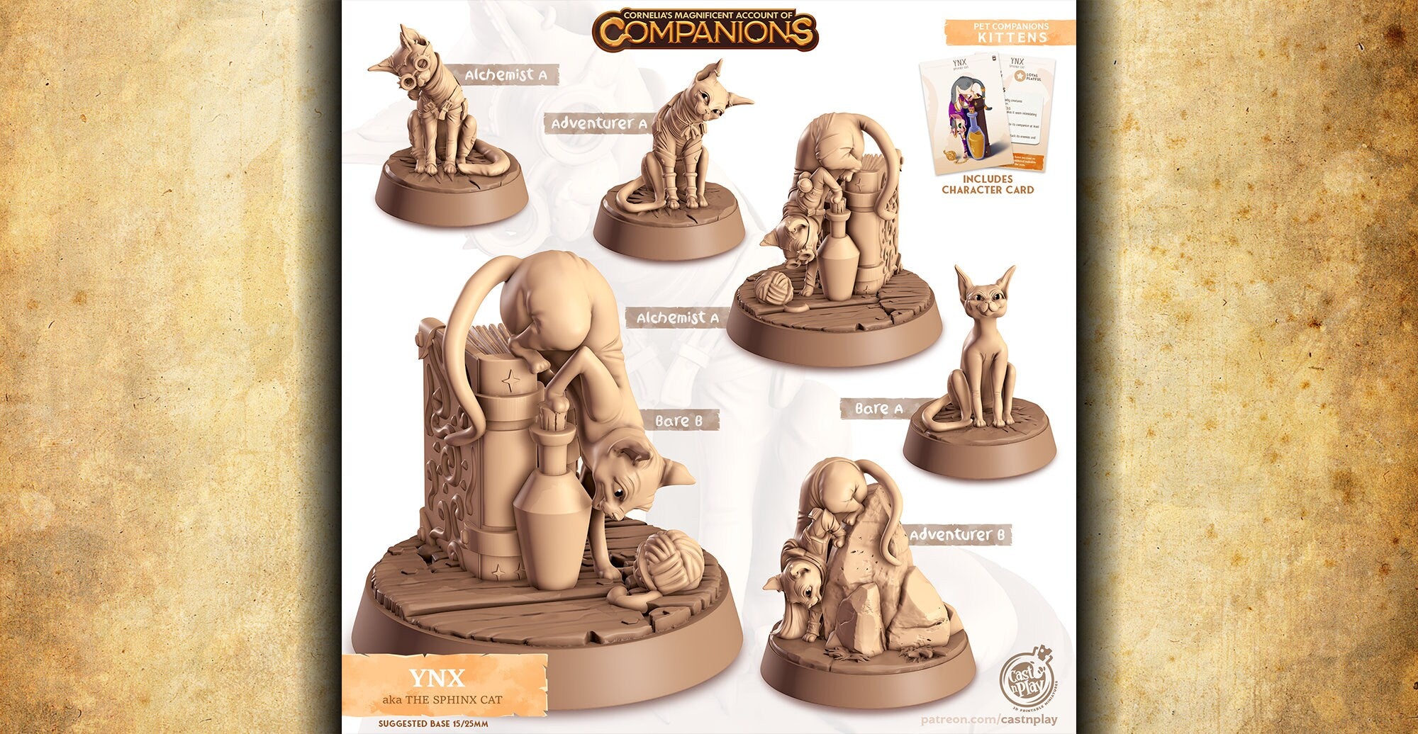 COMPANION "YNX The Sphinx Cat" | 8K-Role Playing Miniatures
