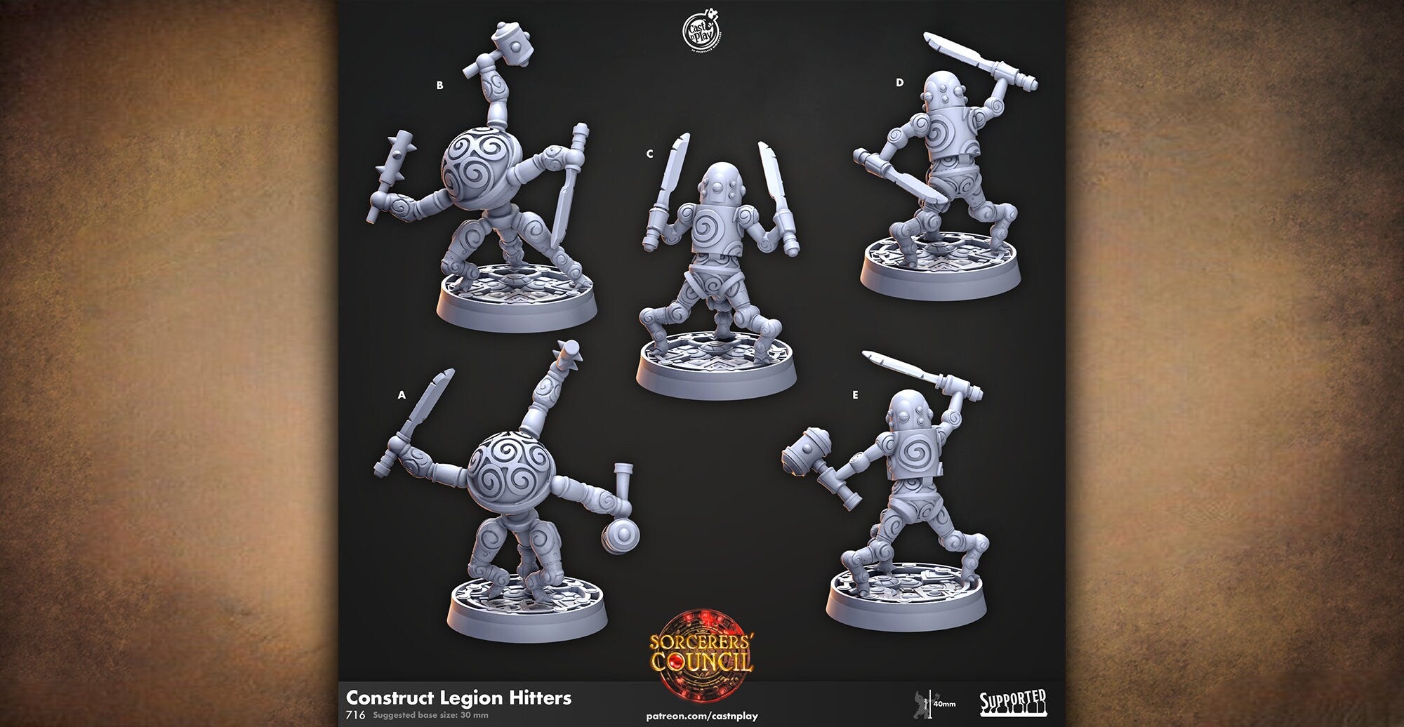 Golem Construct "Legion Hitter" | Dungeons and Dragons | DnD | Pathfinder | Tabletop | RPG | ttrpg | Wargaming | Warhammer | 28-32 mm-Role Playing Miniatures