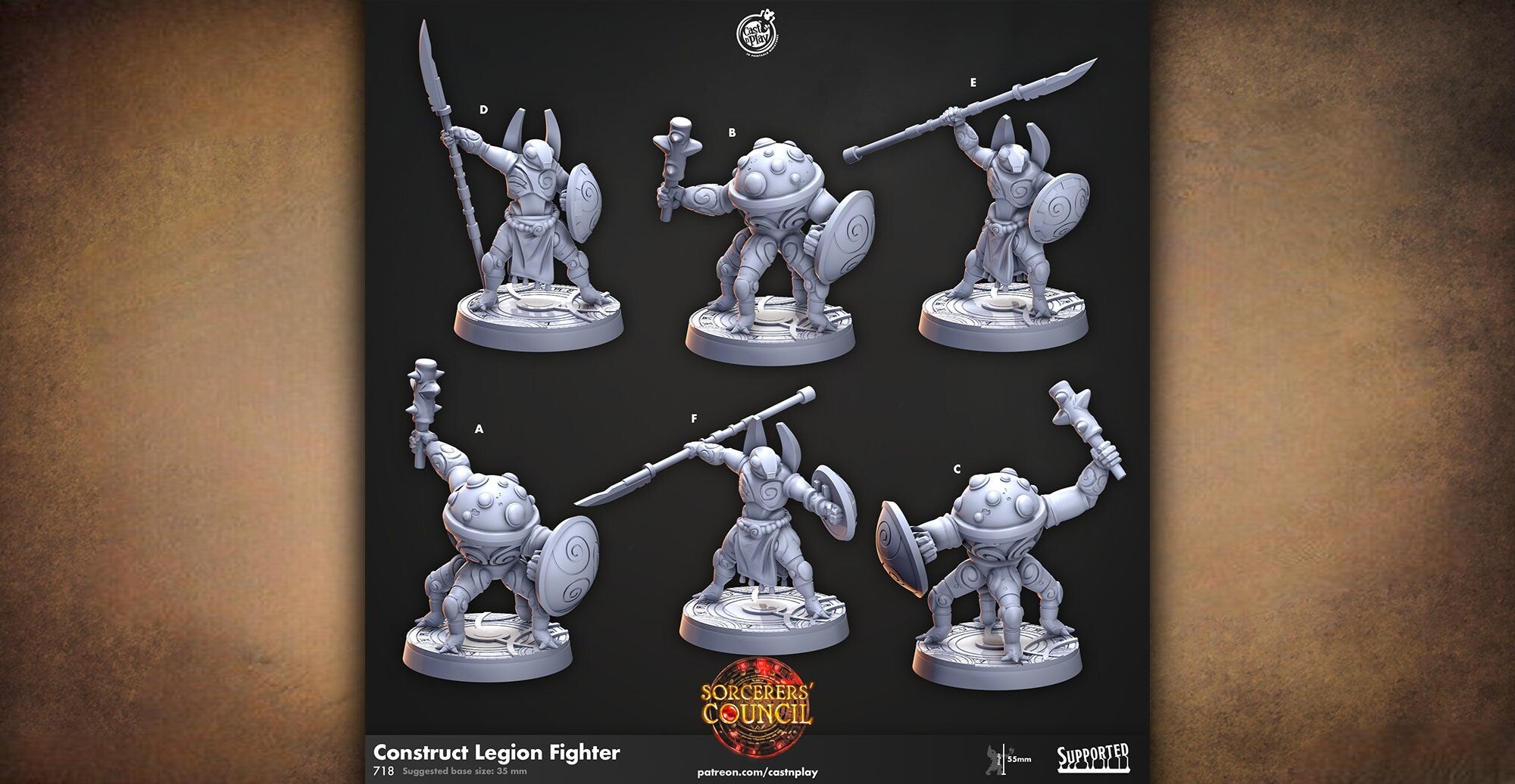 Golem Construct "Legion Fighter" | Dungeons and Dragons | DnD | Pathfinder | Tabletop | RPG | ttrpg | Wargaming | Warhammer | 28-32 mm-Role Playing Miniatures