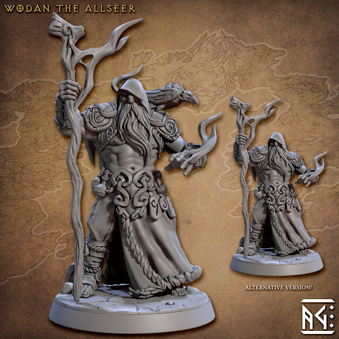 Druid "Wodan" | 8K 3D Print | Dungeons and Dragons | DnD | Pathfinder | Tabletop | 28-32 mm | Wargaming-Role Playing Miniatures