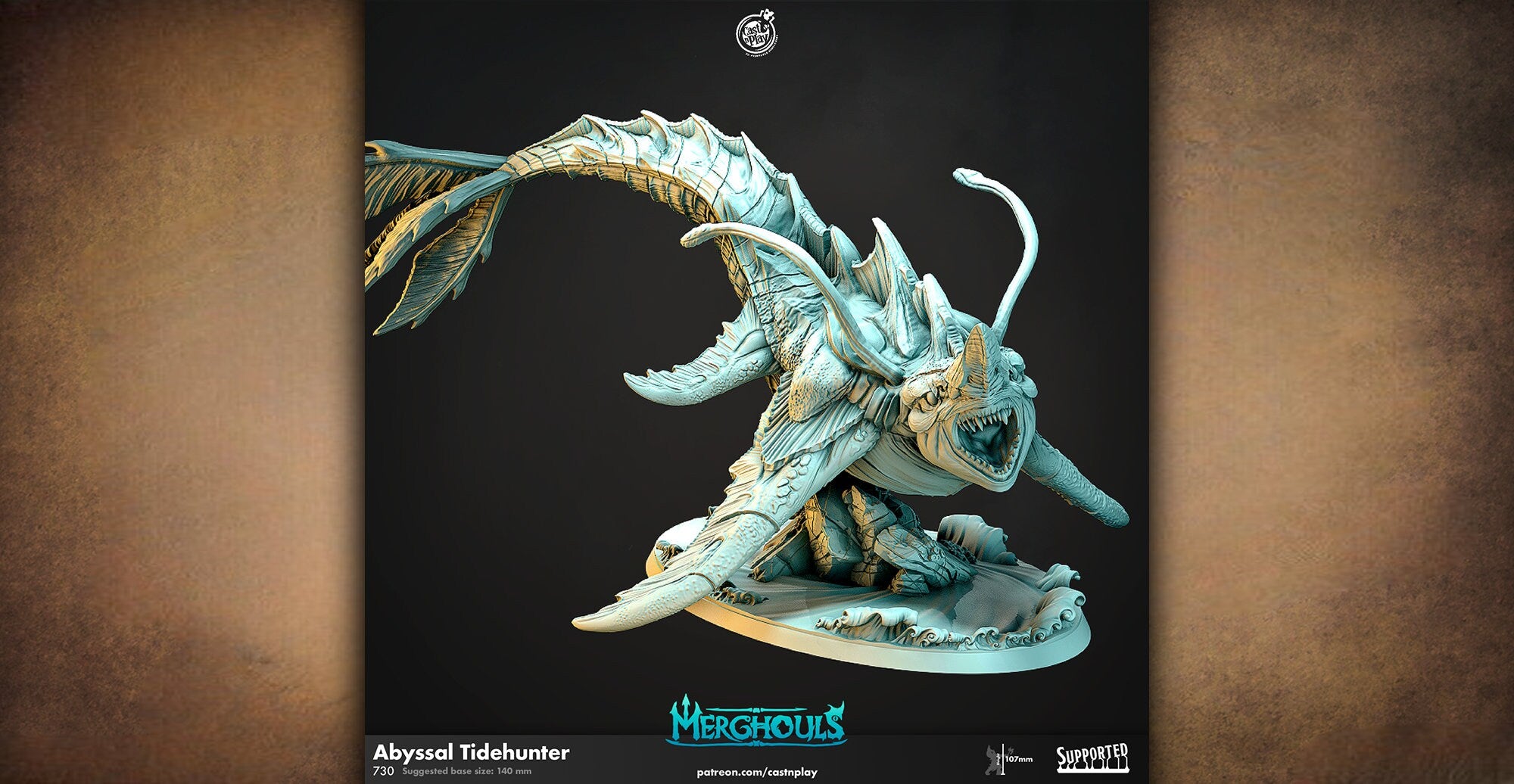 Merghoul "Abyssal Tidehunter" | Dungeons and Dragons | DnD 12K Print | Pathfinder | Tabletop | TTRPG | Wargaming | 28-32 mm-Role Playing Miniatures