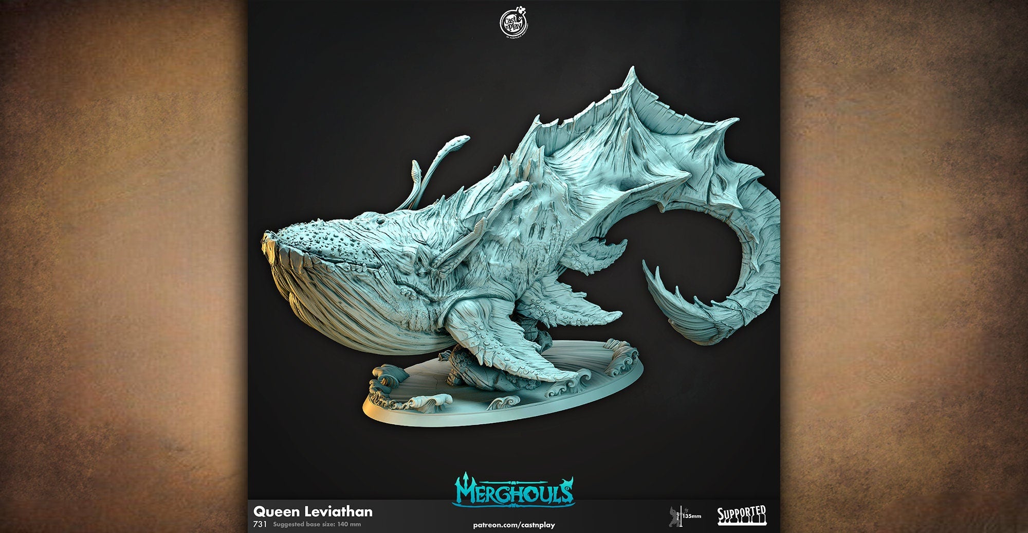 Merghoul "Queen Leviathan" | Dungeons and Dragons | DnD 12K Print | Pathfinder | Tabletop | TTRPG | Wargaming | 28-32 mm-Role Playing Miniatures