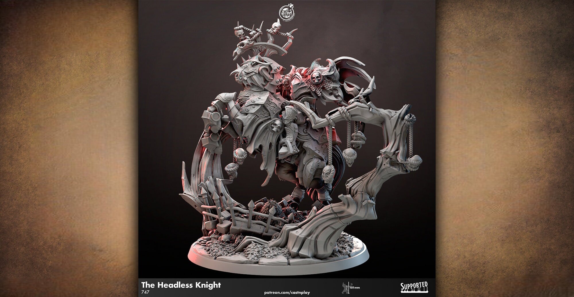 The Headless Knight | Dungeons and Dragons | DnD 12K Print | Pathfinder | Tabletop | TTRPG | Wargaming | 28-32 mm-Role Playing Miniatures