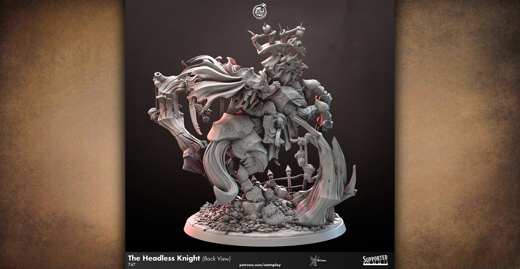The Headless Knight | Dungeons and Dragons | DnD 12K Print | Pathfinder | Tabletop | TTRPG | Wargaming | 28-32 mm-Role Playing Miniatures
