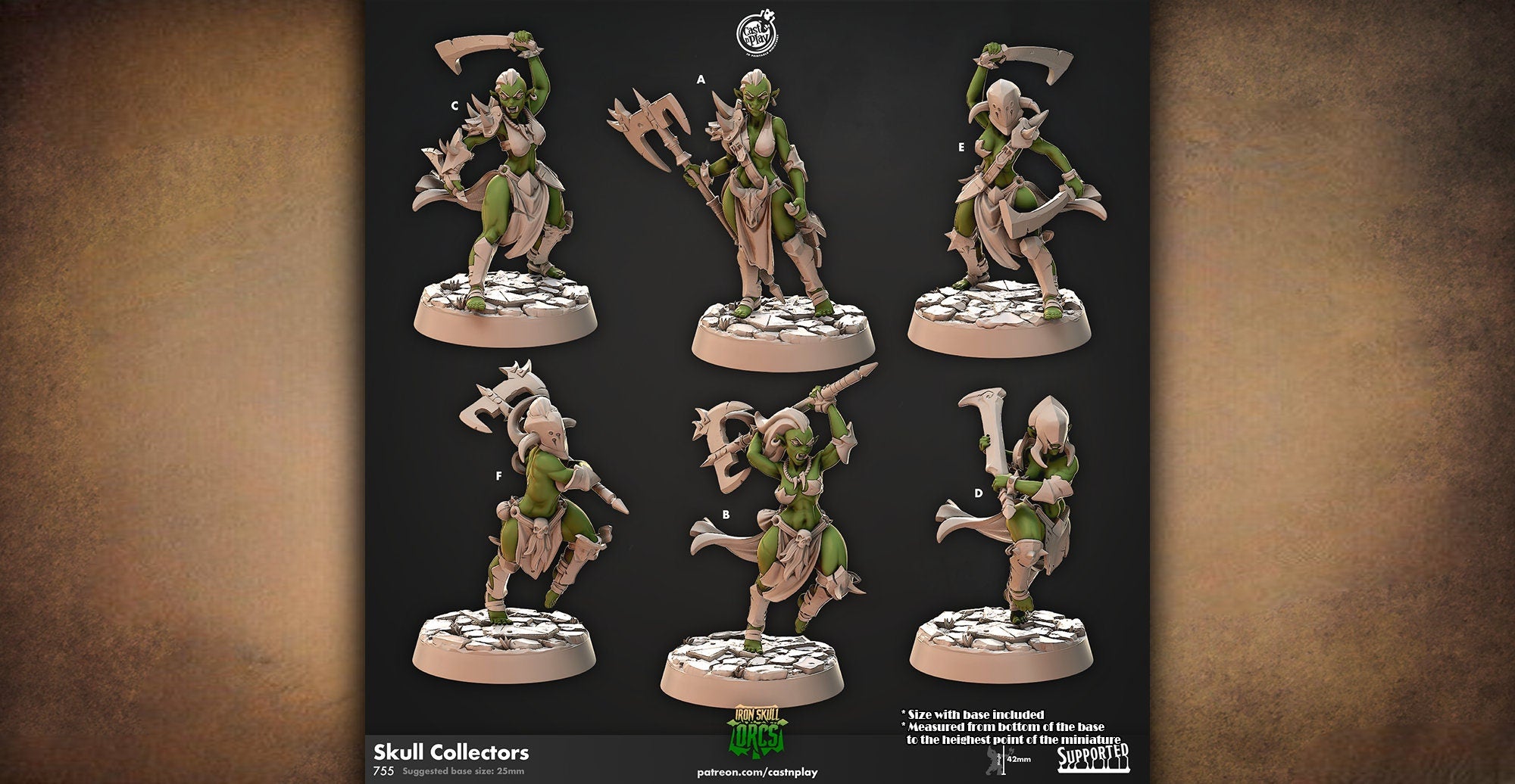 Orc Warrior "Skull Collectors" | 12K DnD | Wargaming | Dungeons and Dragons | Pathfinder | Tabletop | RPG | 28-32 mm-Role Playing Miniatures