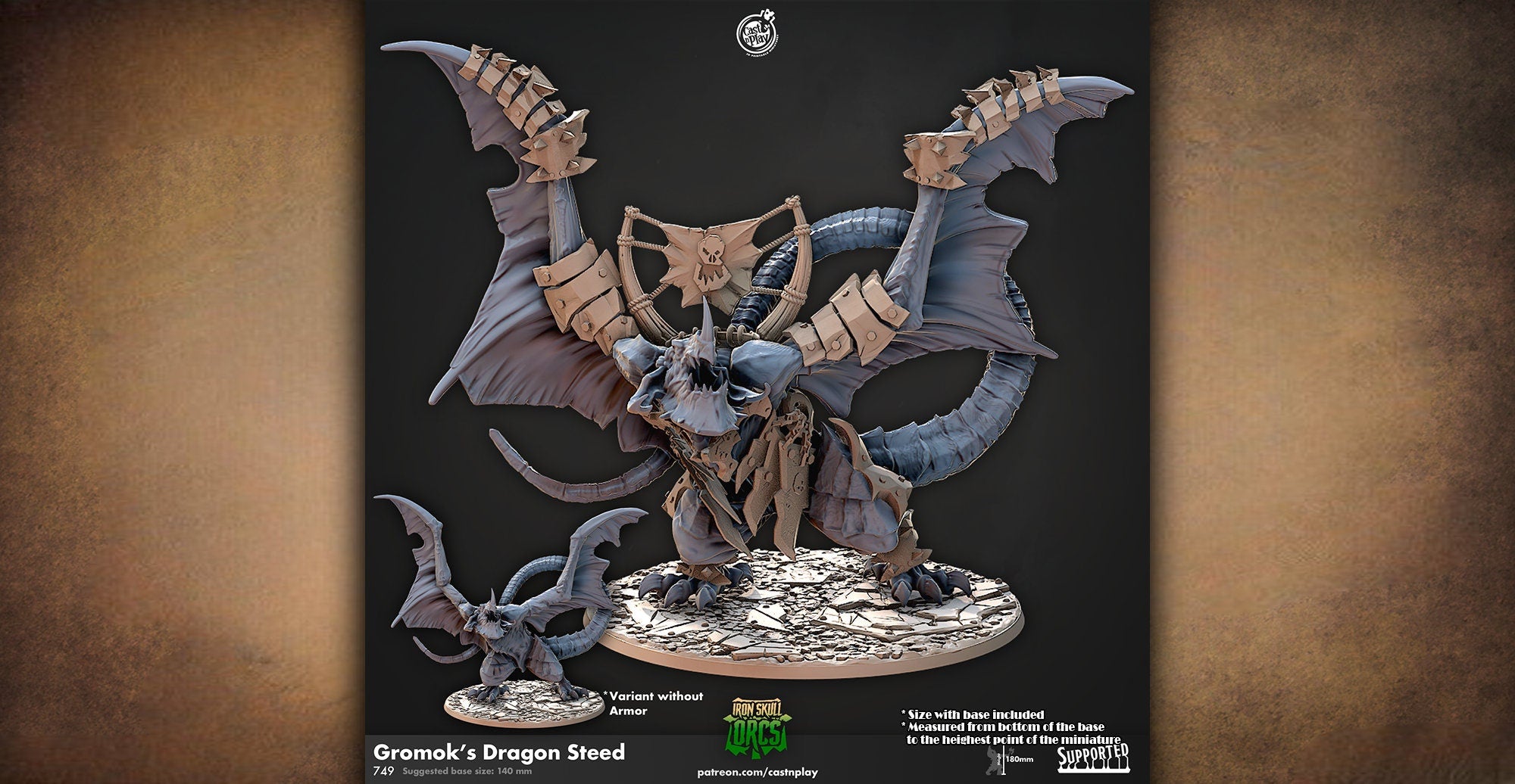 Wyvern Dragon "Gromoks Dragon Steed" | Dungeons and Dragons | DnD 12K Print | Pathfinder | Tabletop | TTRPG | Wargaming | 28-32 mm-Role Playing Miniatures