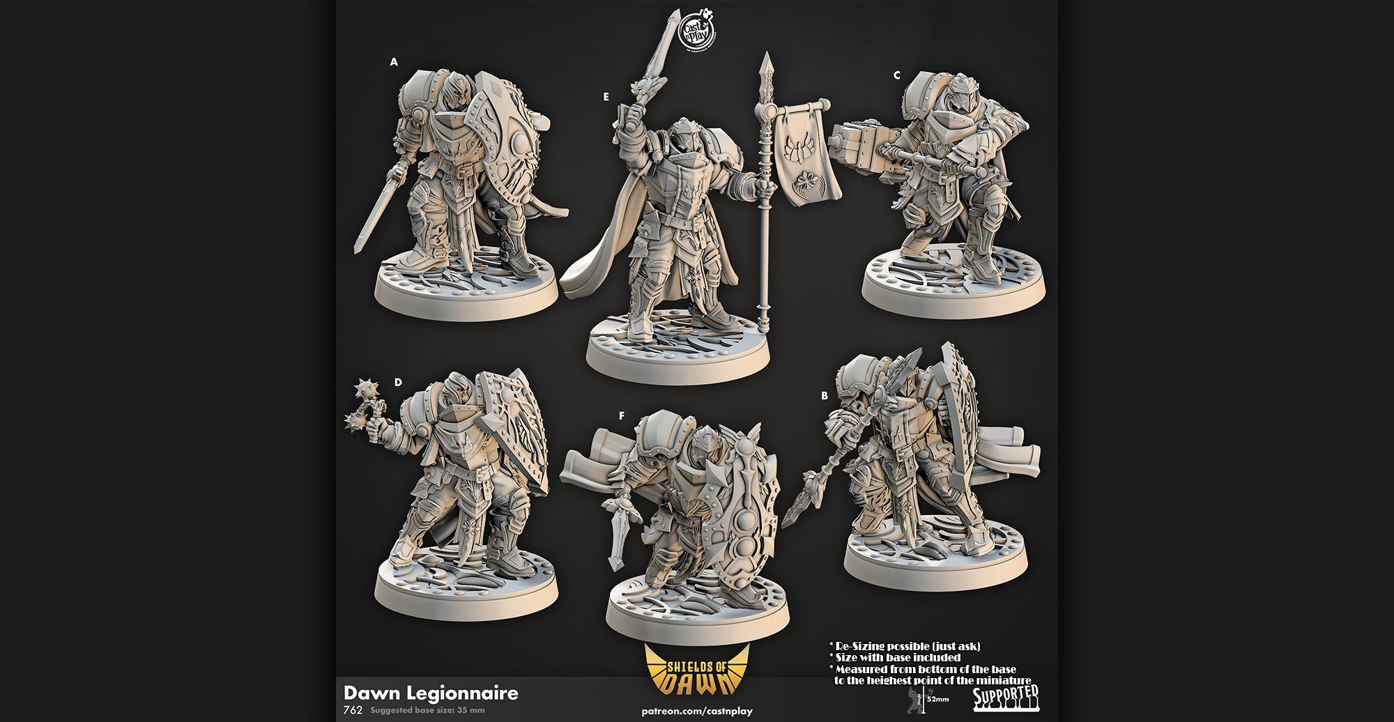 TEMPLAR PALADINE "Dawn Legion" | 12K DnD | Wargaming | Dungeons and Dragons | Pathfinder | Tabletop | RPG | 28-32 mm-Role Playing Miniatures