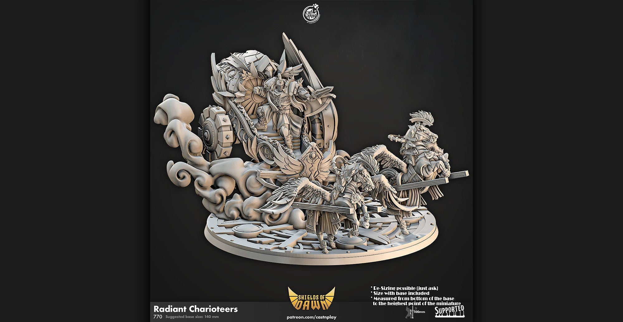 TEMPLAR "Radiant Charioteers" | Dungeons and Dragons | DnD 12K Print | Pathfinder | Tabletop | TTRPG | Wargaming | 28-32 mm-Role Playing Miniatures