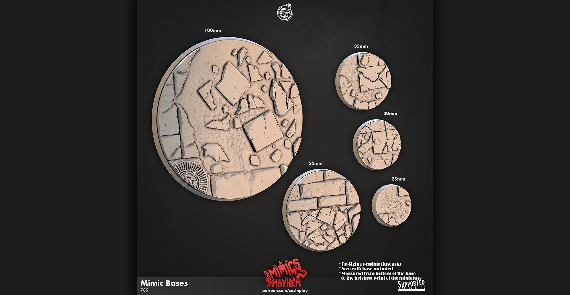 Bases "MIMIC" | 12K DnD | Wargaming-Role Playing Miniatures