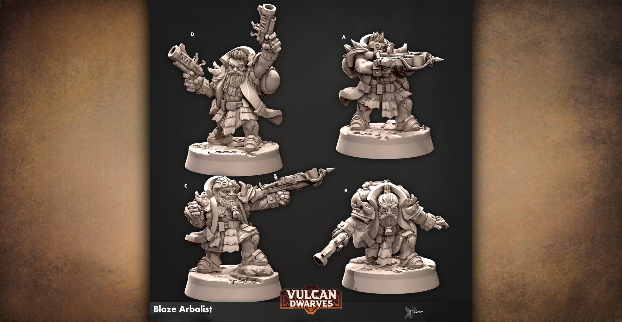 DWARF "Blaze Arbalist" | 12K Druck |Dungeons and Dragons | DnD | Pathfinder | Tabletop | ttrpg | Wargaming | Warhammer | 28-32 mm-Role Playing Miniatures